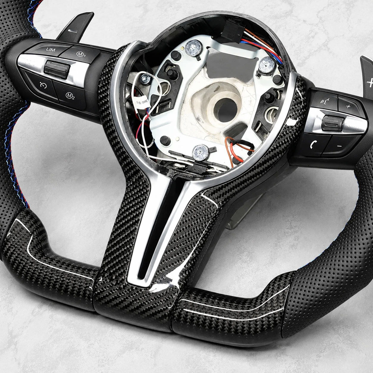 BMW Custom LED Carbon Fiber Steering Wheel | F22 F23 F30 F31 F32 F33 F36 F10 F11 | 2 Series, 3 Series, 4 Series & 5 Series
