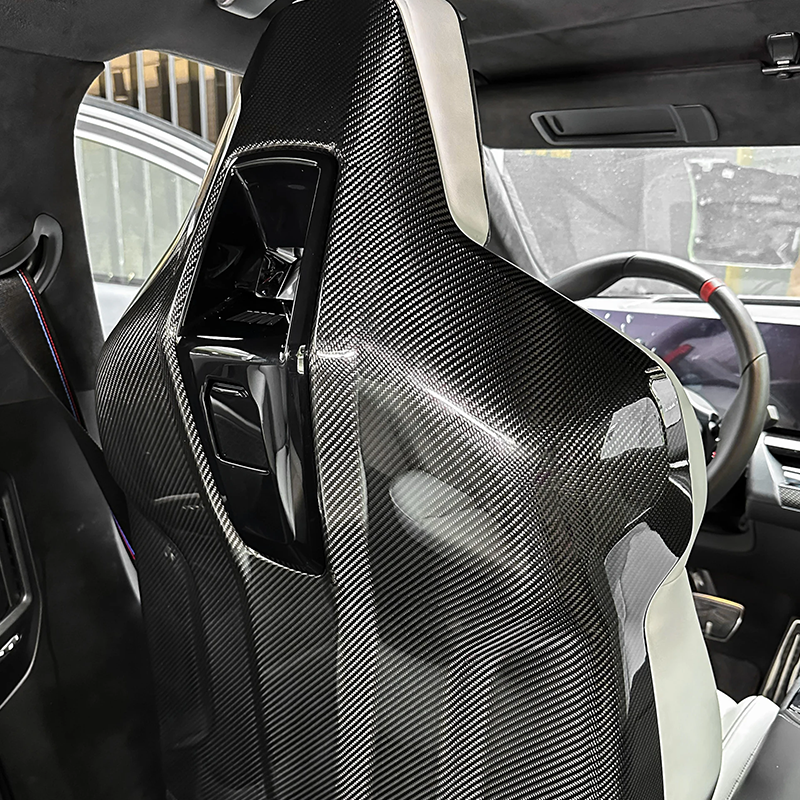 BMW M5 G90 / G99 OEM Style Dry Carbon Fiber 2-Piece Seat Back Cover Trims