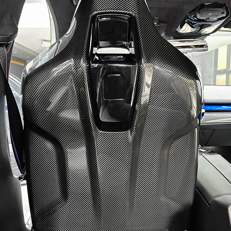 BMW M5 G90 / G99 OEM Style Dry Carbon Fiber 2-Piece Seat Back Cover Trims