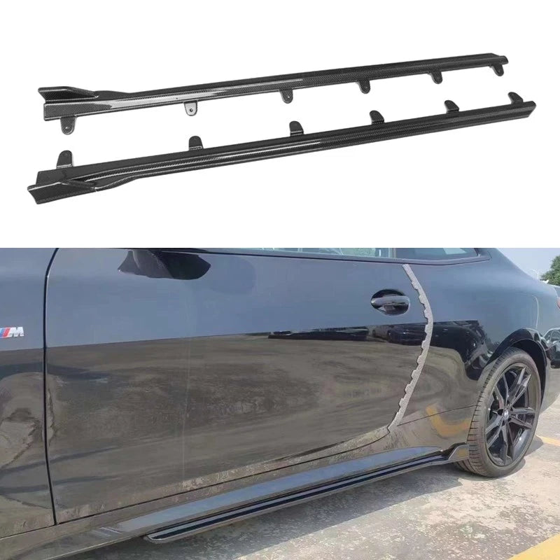 BMW G22 4 Series Dry Carbon Fiber Blade Style Side Skirts (2021+)