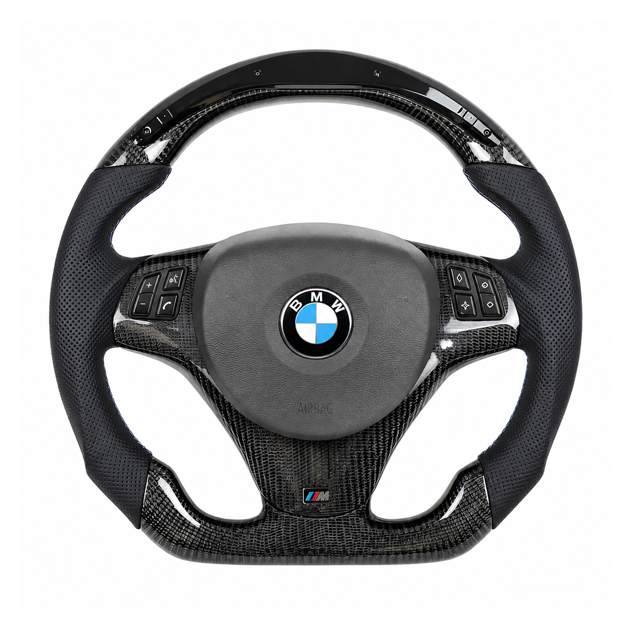 BMW E9X Custom LED Carbon Fiber Steering Wheel | E90 E91 E92 E93 | 3 Series & M3