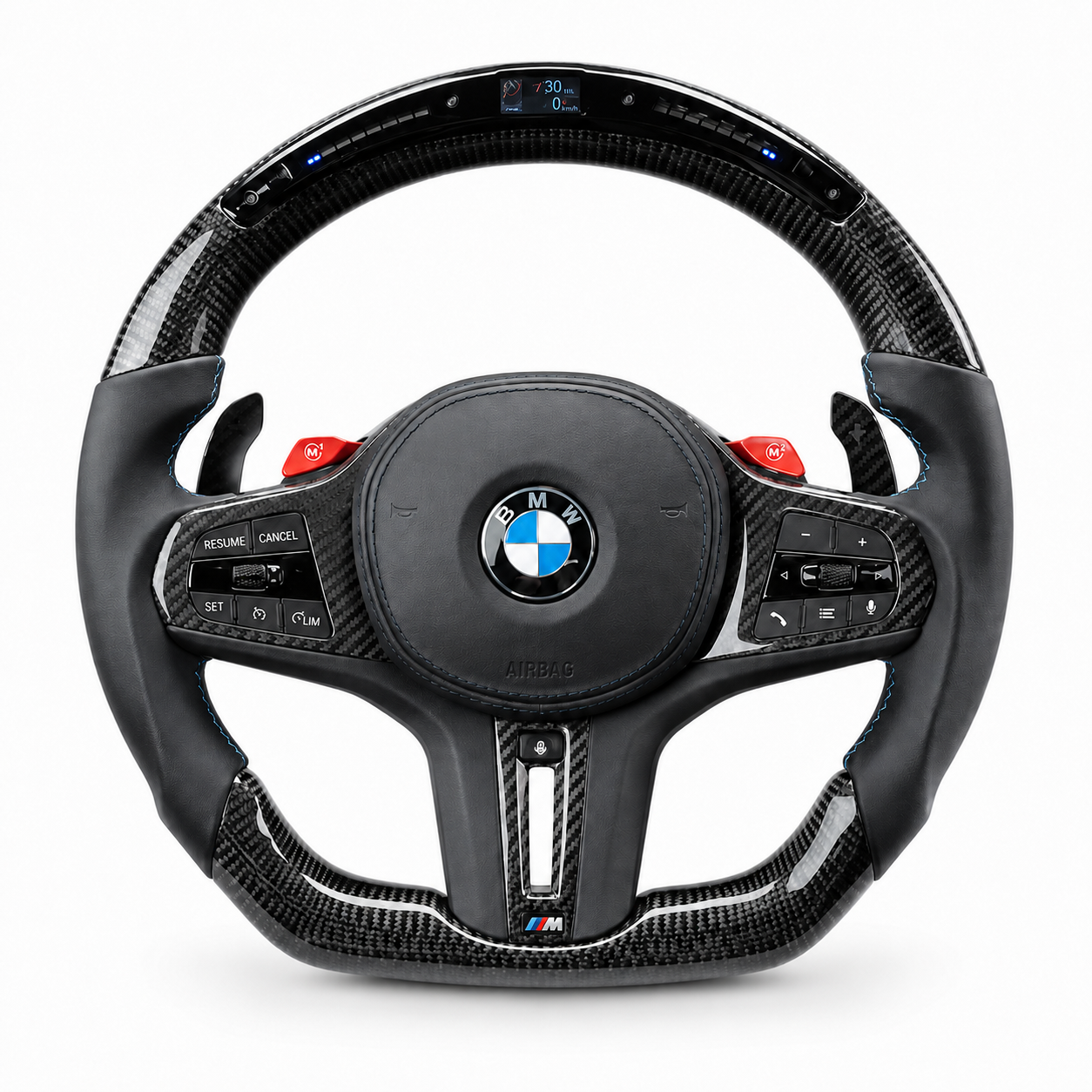 BMW G-Series Custom LED Carbon Fiber Steering Wheel | F97 F98 F95 F96 G09 | X3 M X4 M X5 M X6 M & XM