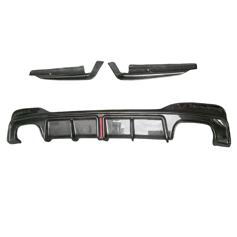 BMW 5 Series G30 KB Style Carbon Fiber Rear Diffuser with LED Light