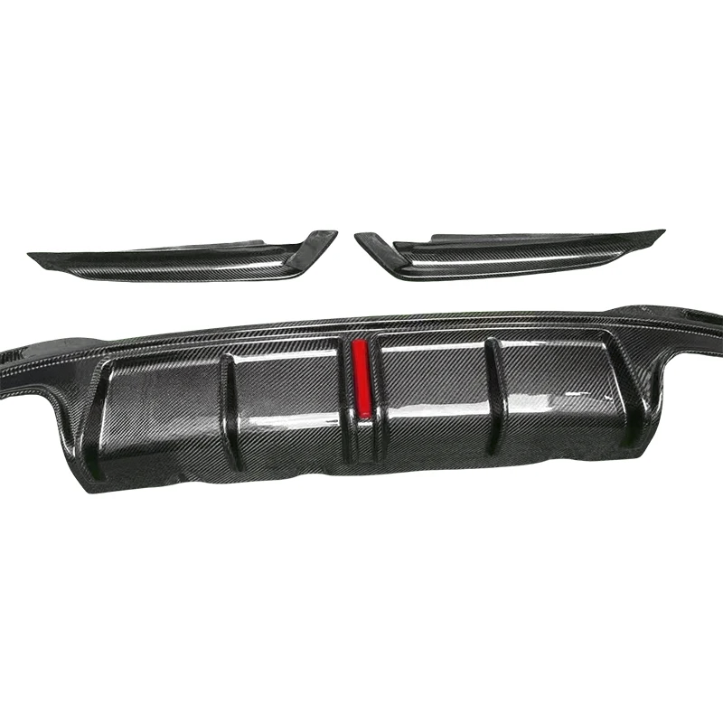 BMW 5 Series G30 KB Style Carbon Fiber Rear Diffuser with LED Light