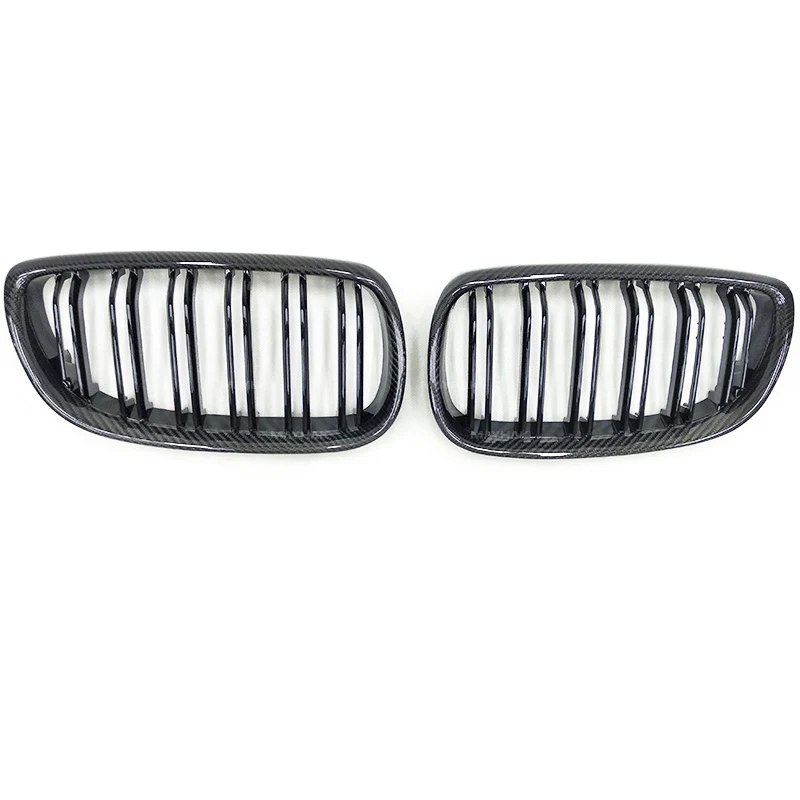 BMW E92 E93 M3 3 Series Double Slat Dry Carbon Fiber Front Kidney Grilles