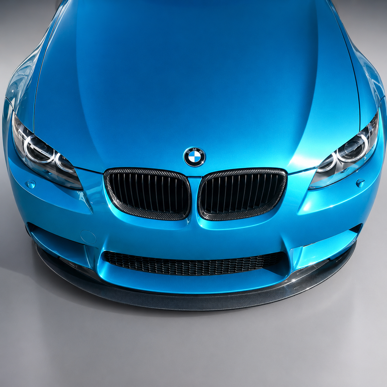 BMW E92 E93 M3 3 Series Double Slat Dry Carbon Fiber Front Kidney Grilles