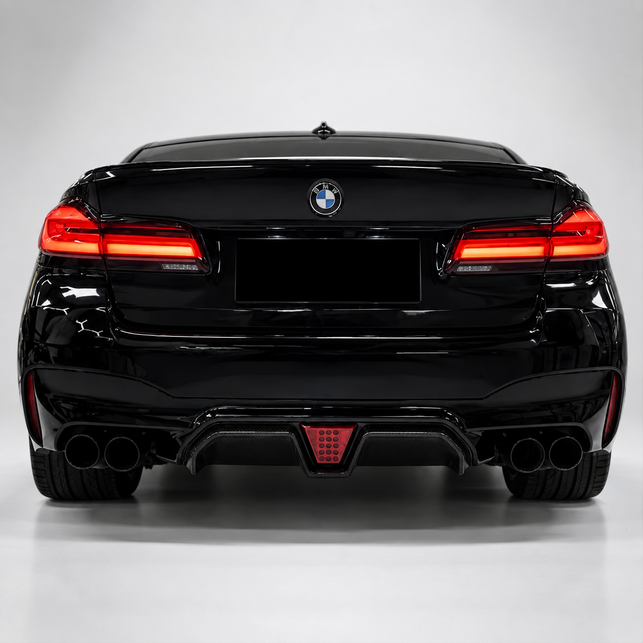 BMW F90 M5 LCI CS Style Dry Carbon Fiber Rear Diffuser with LED Light