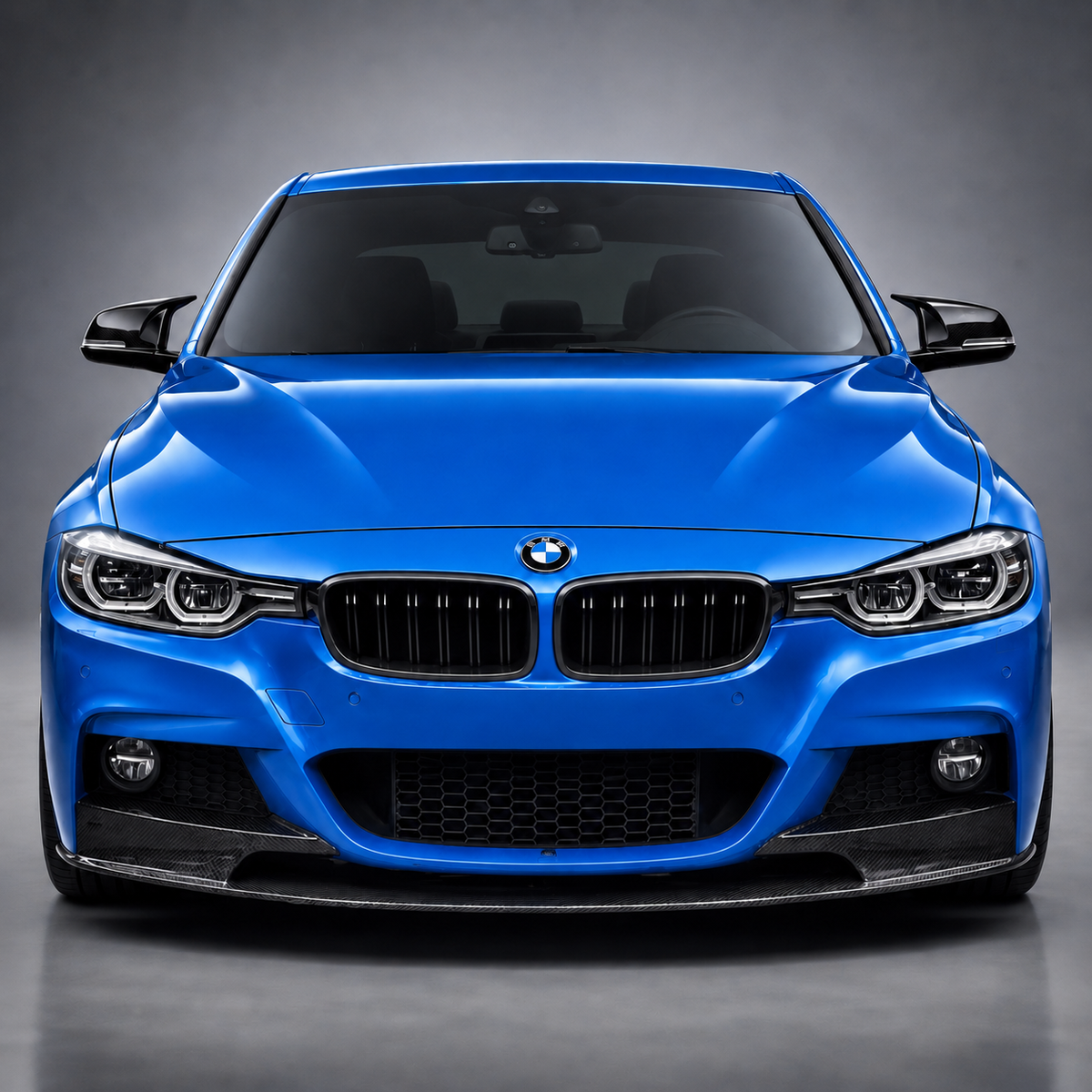 BMW F30 F31 3 Series MP Style Double Slat Dry Carbon Fiber Front Kidney Grilles