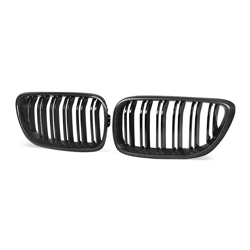 BMW F22 F23 F87 M2 Double Slat Dry Carbon Fiber Front Kidney Grilles