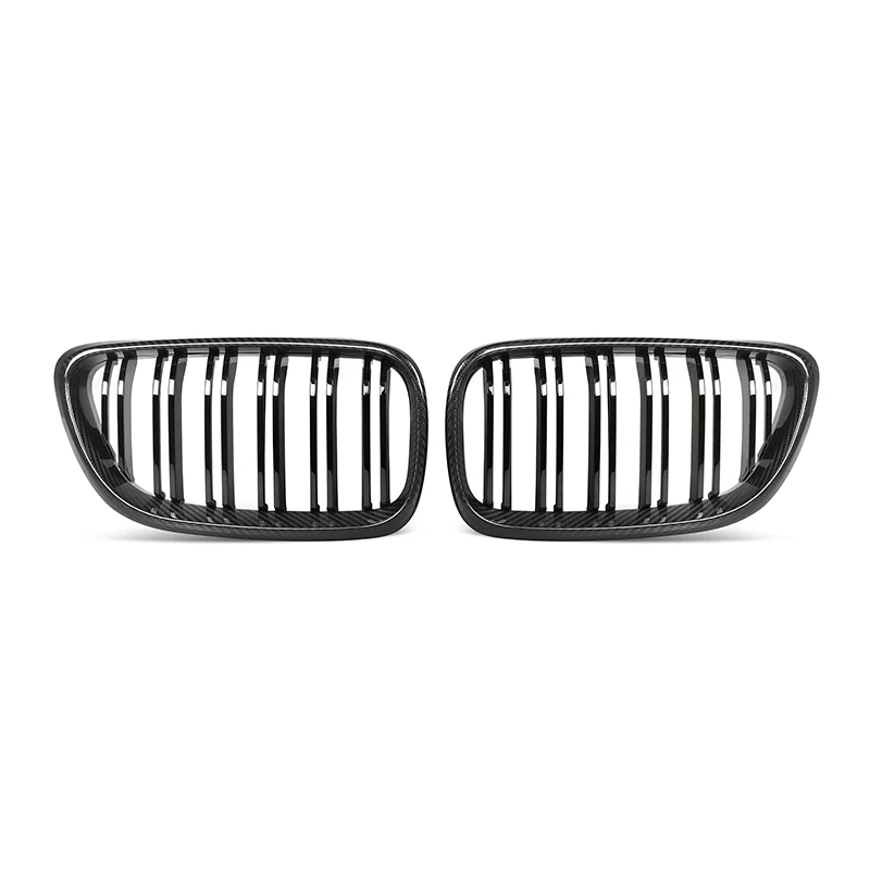 BMW F22 F23 F87 M2 Double Slat Dry Carbon Fiber Front Kidney Grilles