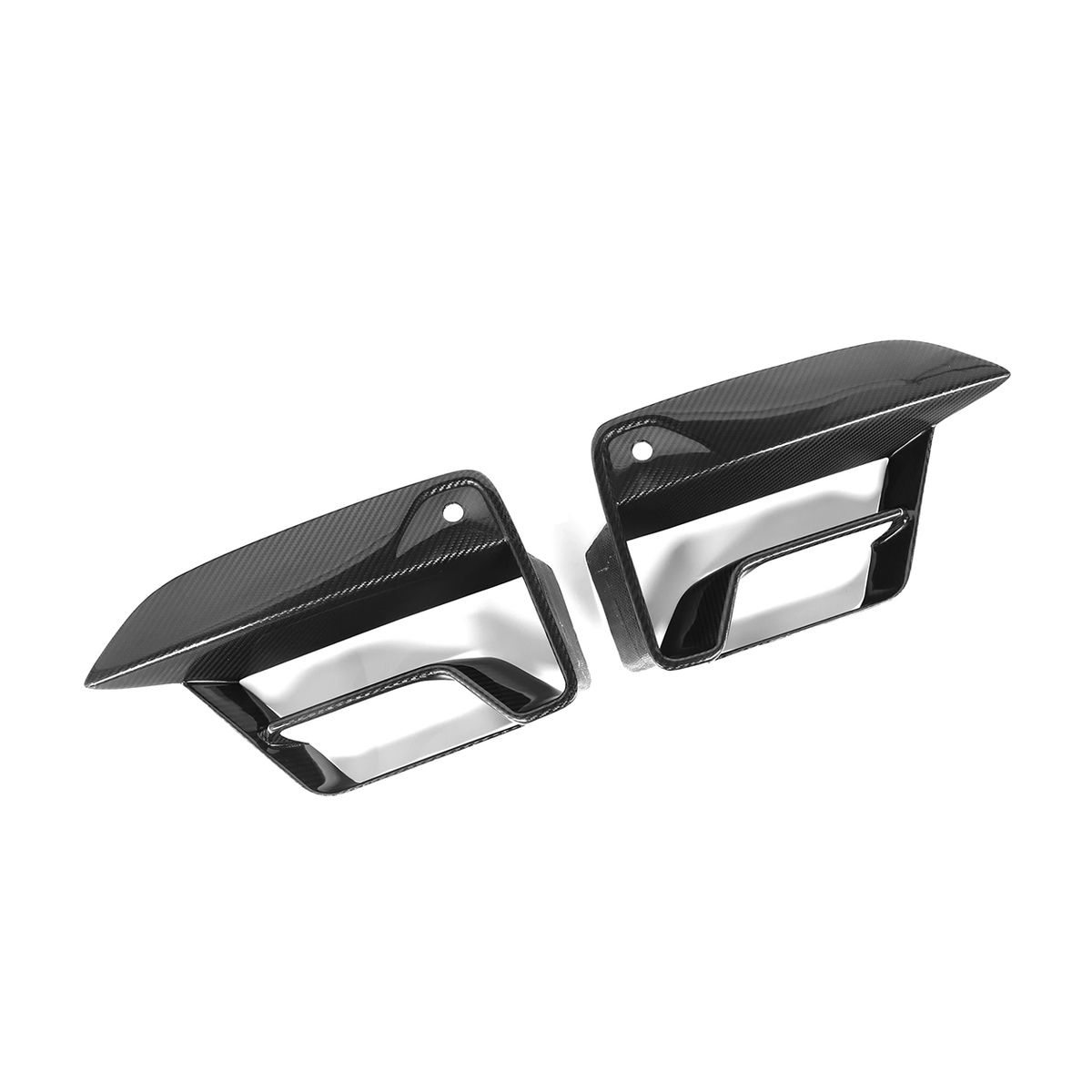 BMW F90 M5 LCI CS Style Dry Carbon Fiber Front Bumper Air Vent Fog Light Frames