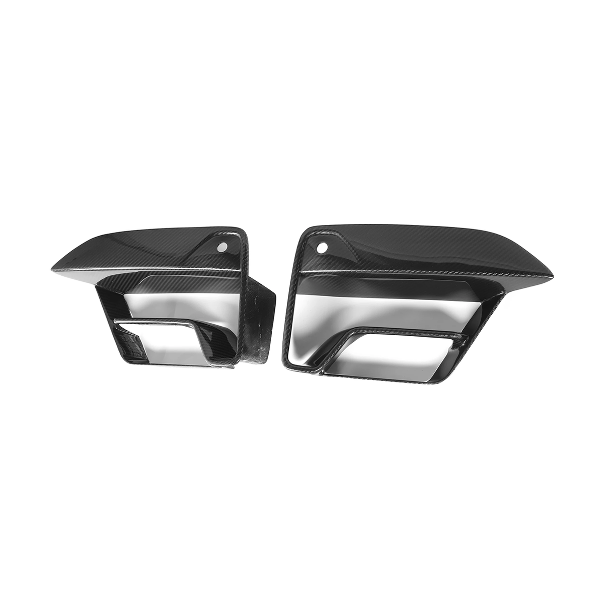 BMW F90 M5 LCI CS Style Dry Carbon Fiber Front Bumper Air Vent Fog Light Frames