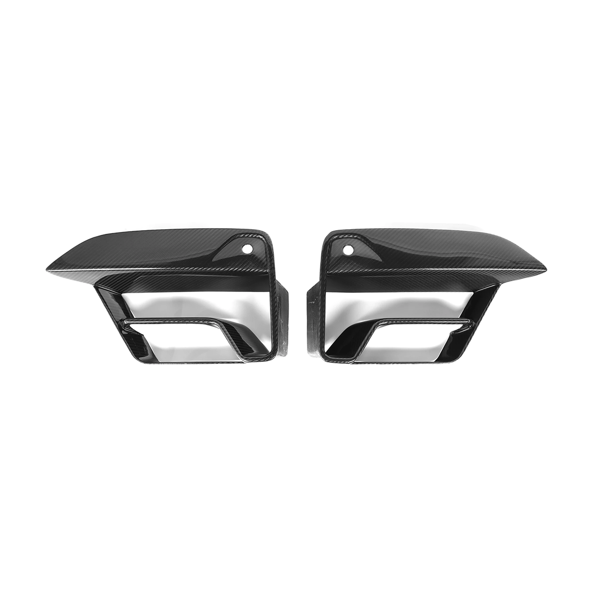BMW F90 M5 LCI CS Style Dry Carbon Fiber Front Bumper Air Vent Fog Light Frames