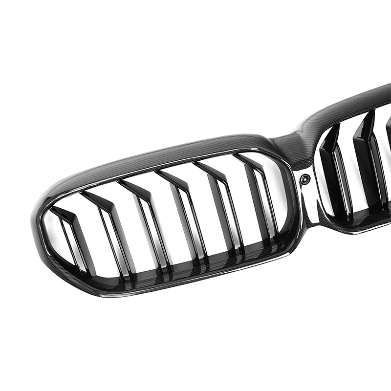 BMW G30 G38 F90 LCI Dual Slat Dry Carbon Fiber Front Kidney Grilles