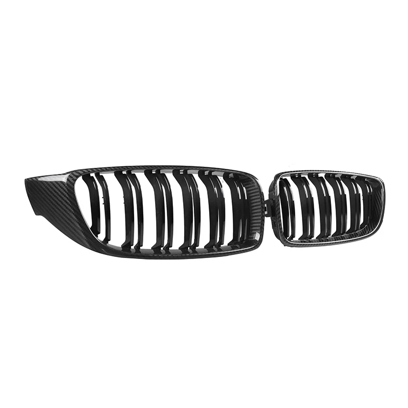 BMW F32 F33 F36 F80 F82 F83 Double Slat Dry Carbon Fiber Kidney Grilles