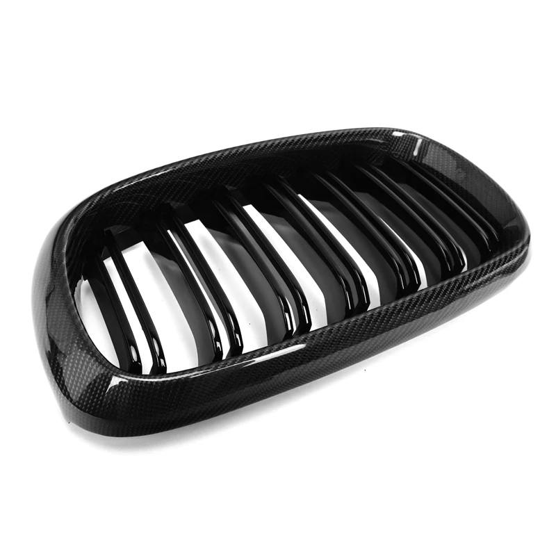 BMW F15 F16 F85 F86 X5 X6 M Double Slat Dry Carbon Fiber Front Kidney Grilles