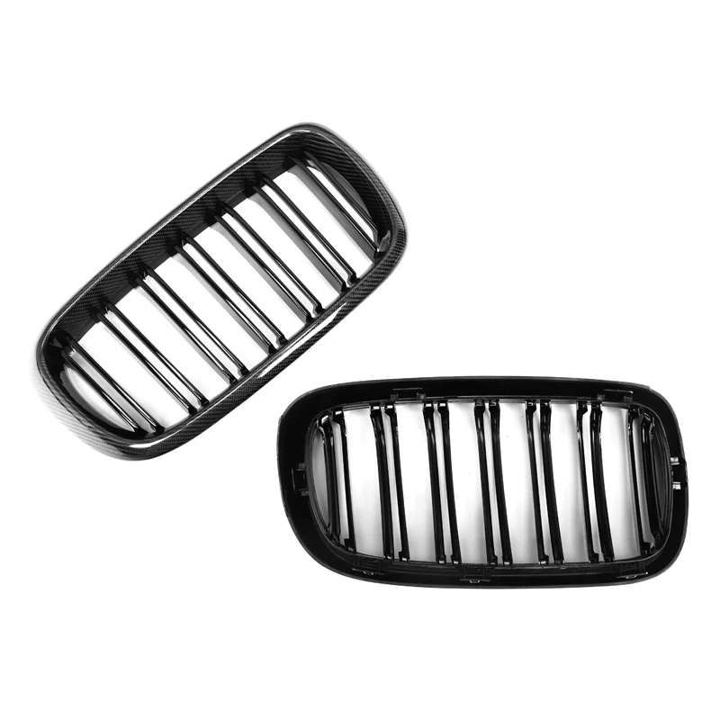 BMW F15 F16 F85 F86 X5 X6 M Double Slat Dry Carbon Fiber Front Kidney Grilles