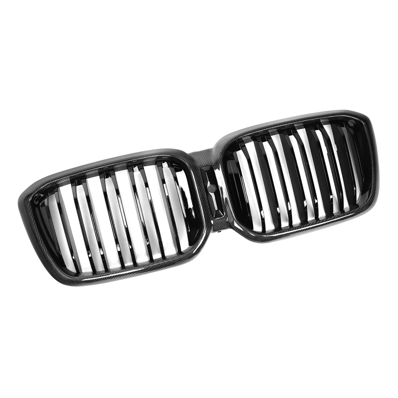 BMW G01 G02 F97 X3 X4 LCI Dual Slat Dry Carbon Fiber Front Kidney Grilles