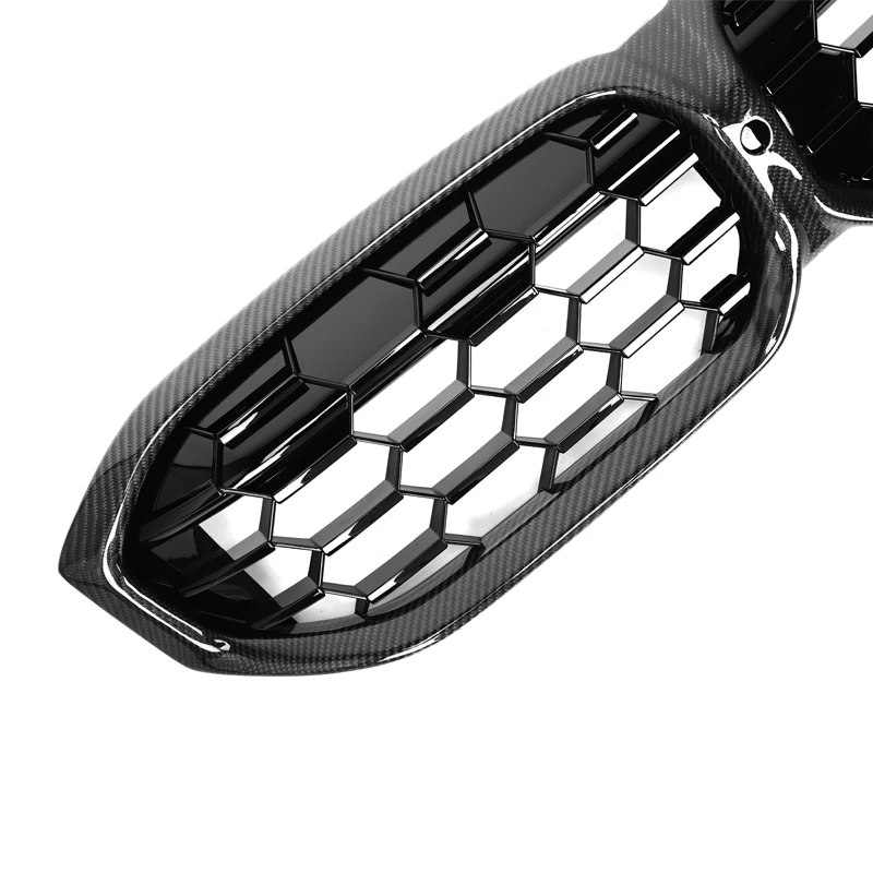 BMW G20 M340i 3 Series LCI Diamond Style Dry Carbon Fiber Front Kidney Grilles