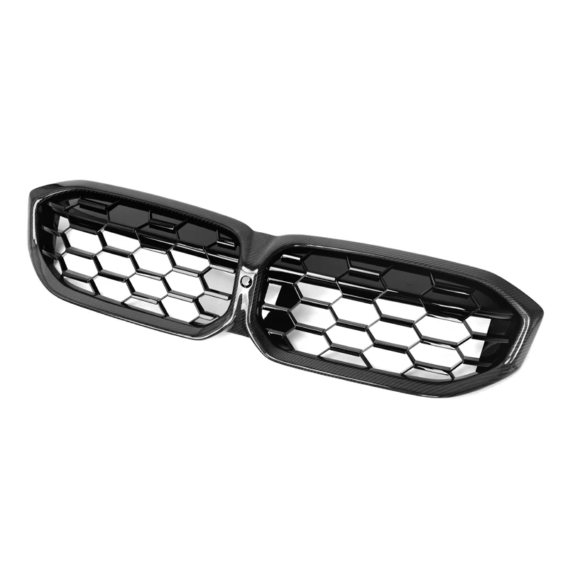 BMW G20 M340i 3 Series LCI Diamond Style Dry Carbon Fiber Front Kidney Grilles