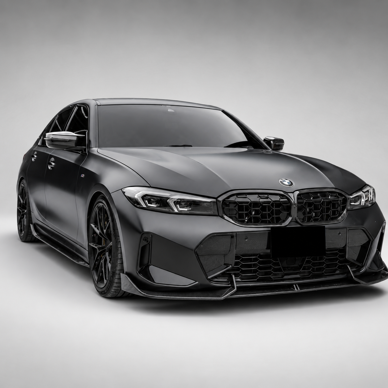 BMW G20 M340i 3 Series LCI Diamond Style Dry Carbon Fiber Front Kidney Grilles