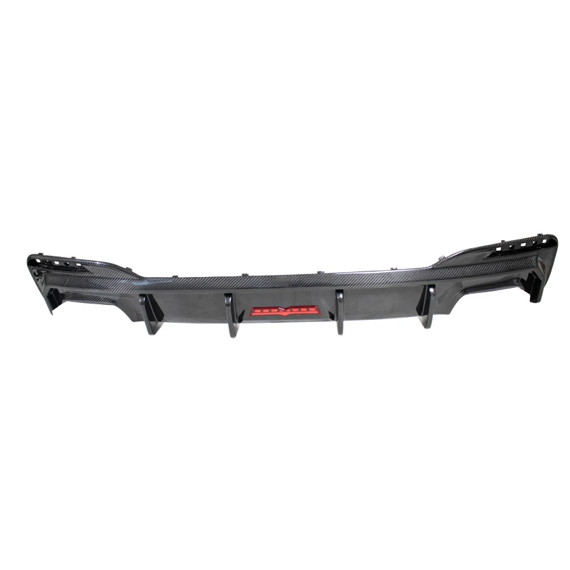 BMW G30 G31 LCI M Sport Dry Carbon Fiber Rear Bumper Diffuser with LED Brake Light