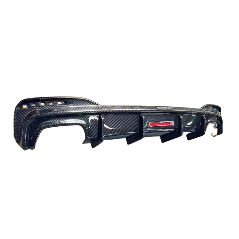 BMW G30 G31 LCI M Sport Dry Carbon Fiber Rear Bumper Diffuser with LED Brake Light