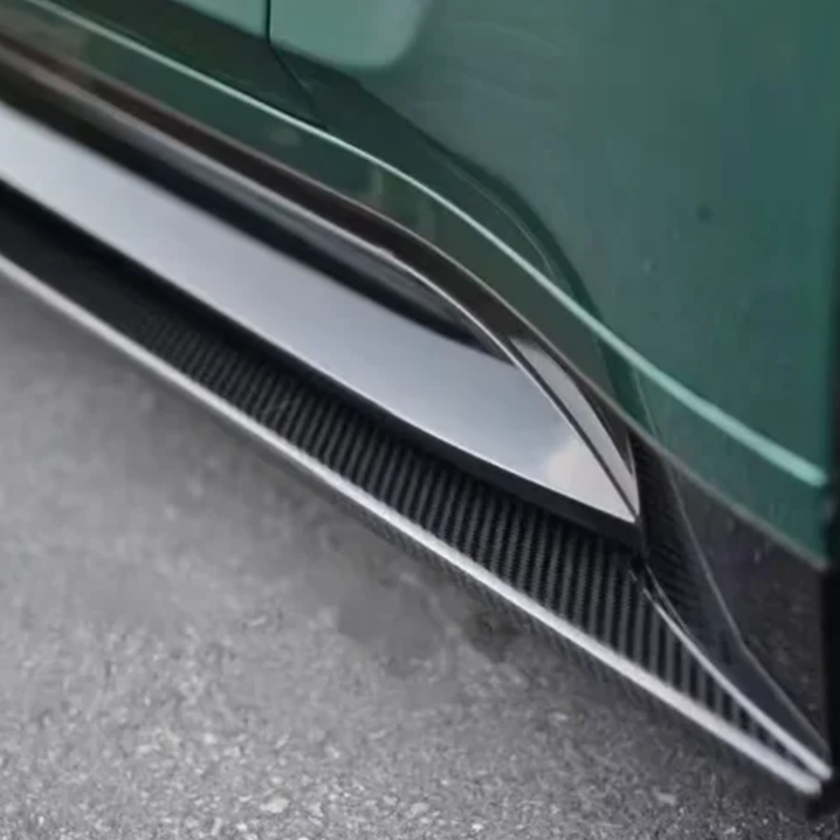 BMW G80 M3 Competition Dry Carbon Fiber Side Skirt Extensions (2021–2026)