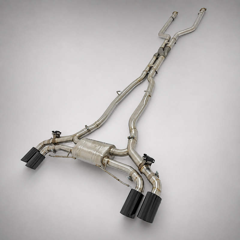 BMW X5M F95 LCI / X6M F96 LCI S68 4.4T SS304 Valved Catback Exhaust System with Z-Pipe