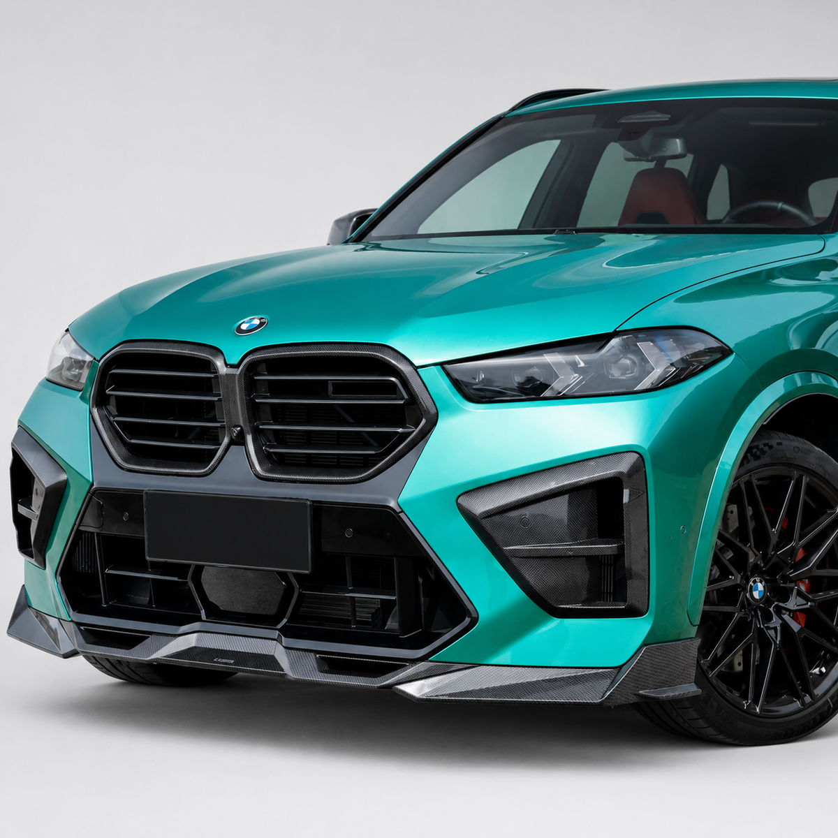 BMW G06 X6 F95 X5 M F96 X6 M LCI M Style Dry Carbon Fiber Front Kidney Grilles