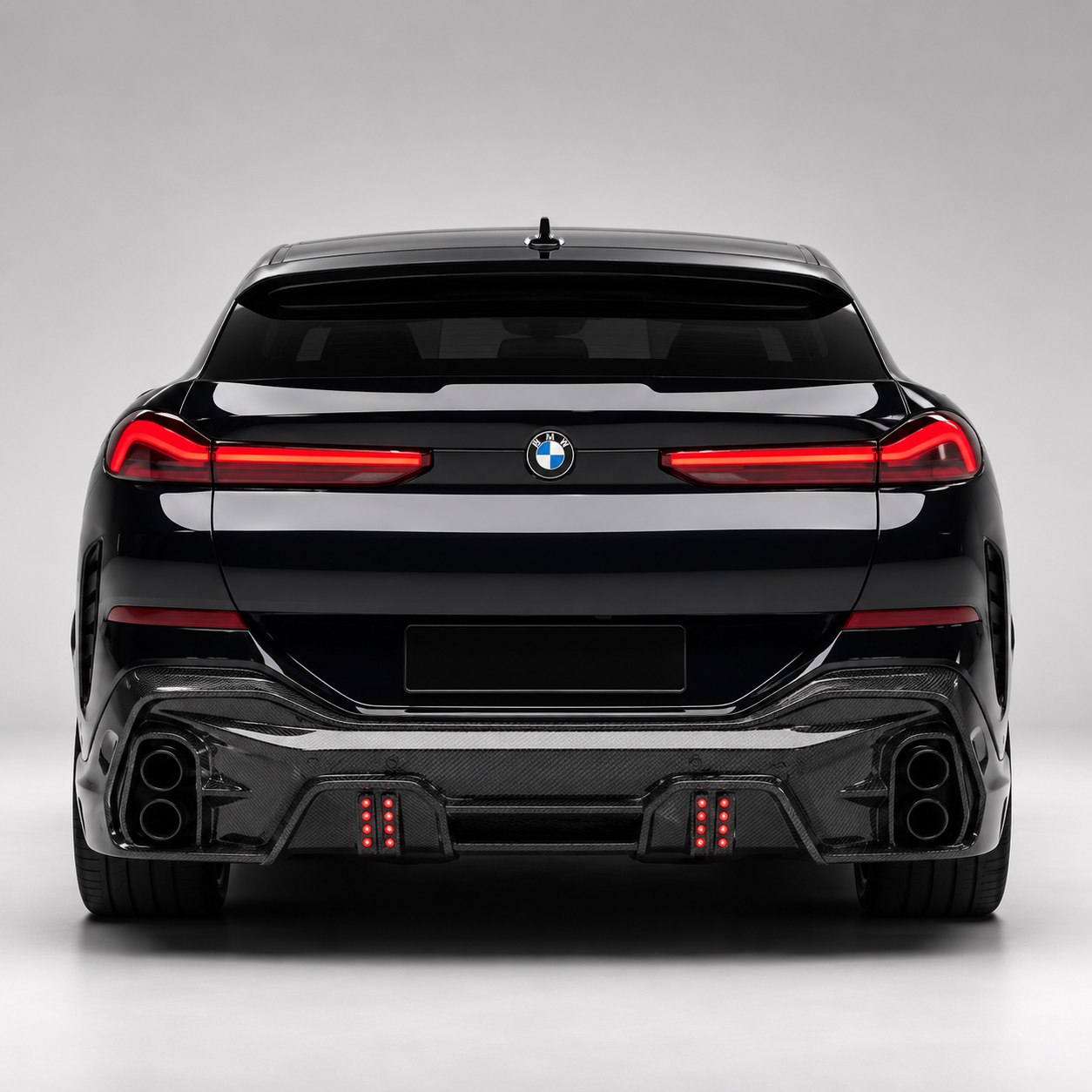 BMW X6 G06 Pre-LCI LD Style Dry Carbon Fiber Rear Diffuser with Splitter