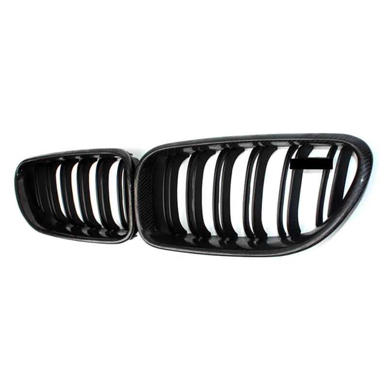 BMW F06 F12 F13 M6 6 Series Double Slat Dry Carbon Fiber Front Kidney Grilles