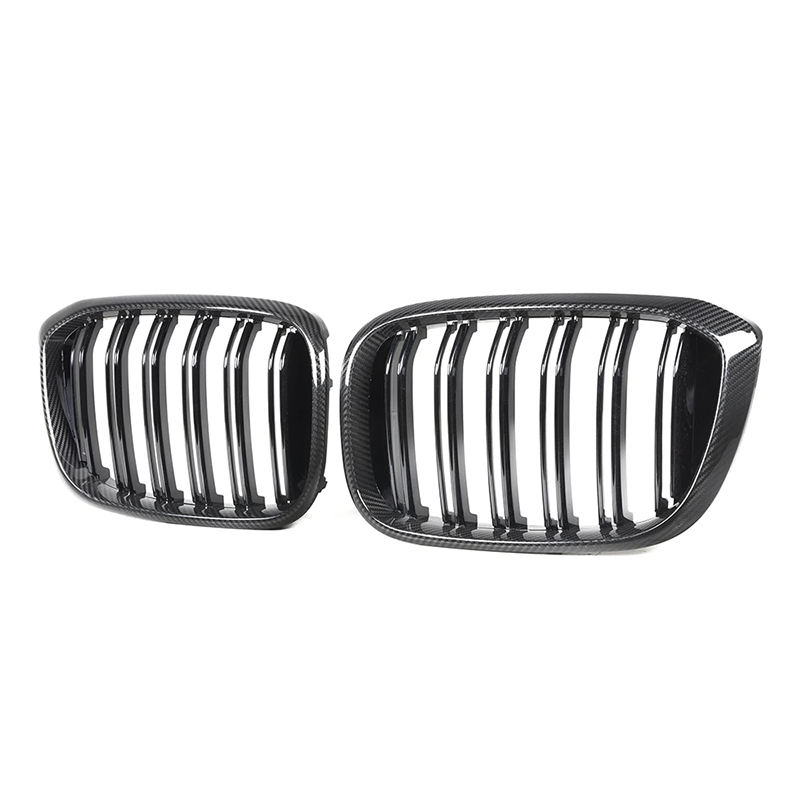 BMW G01 G02 F97 F98 X3 X4 M Pre-LCI Double Slat Dry Carbon Fiber Front Kidney Grilles