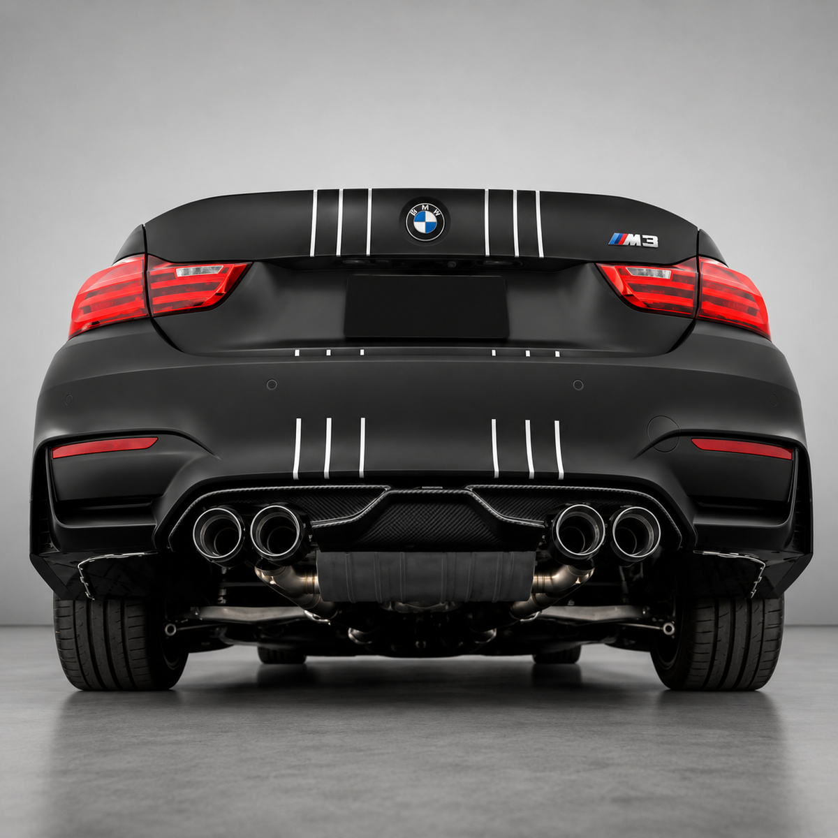 BMW F80 M3 F82 M4 AK Style Dry Carbon Fiber Rear Diffuser