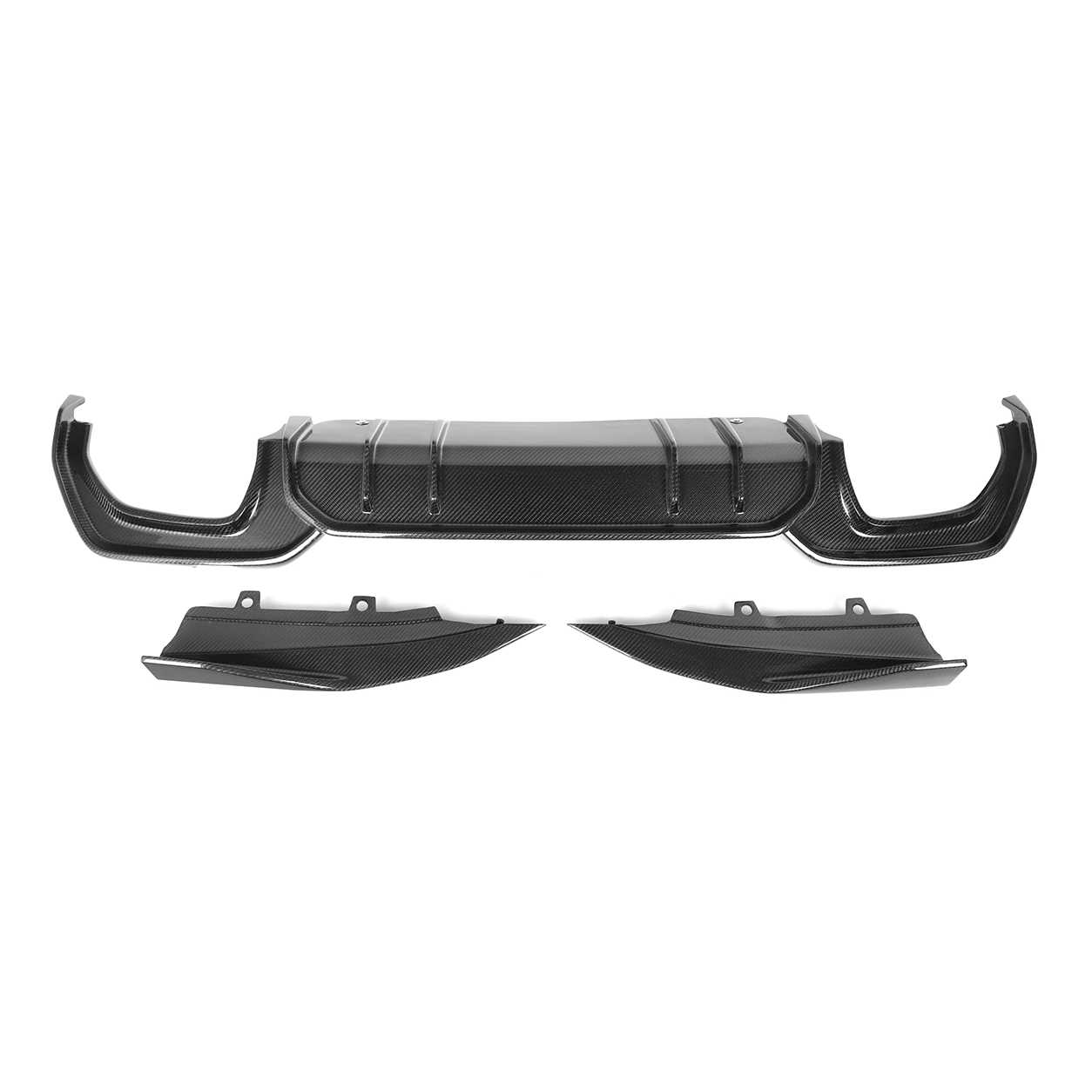 BMW G20 3 Series AO Style Dry Carbon Fiber Rear Diffuser Splitters (2019–2023)