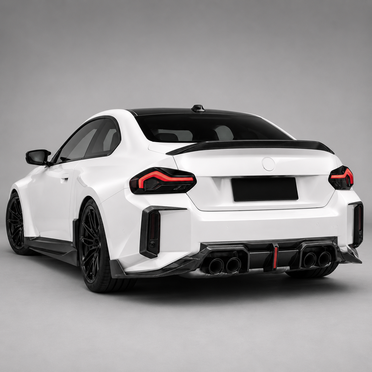 BMW G87 M2 TR Style Dry Carbon Fiber Rear Diffuser with LED Lights