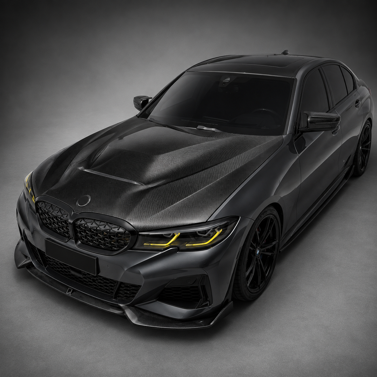 BMW G20 3 Series AO Style Dry Carbon Fiber Side Skirt Extensions