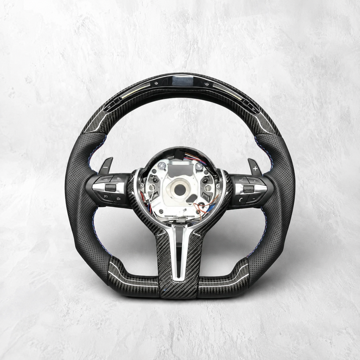BMW Custom LED Carbon Fiber Steering Wheel | F22 F23 F30 F31 F32 F33 F36 F10 F11 | 2 Series, 3 Series, 4 Series & 5 Series