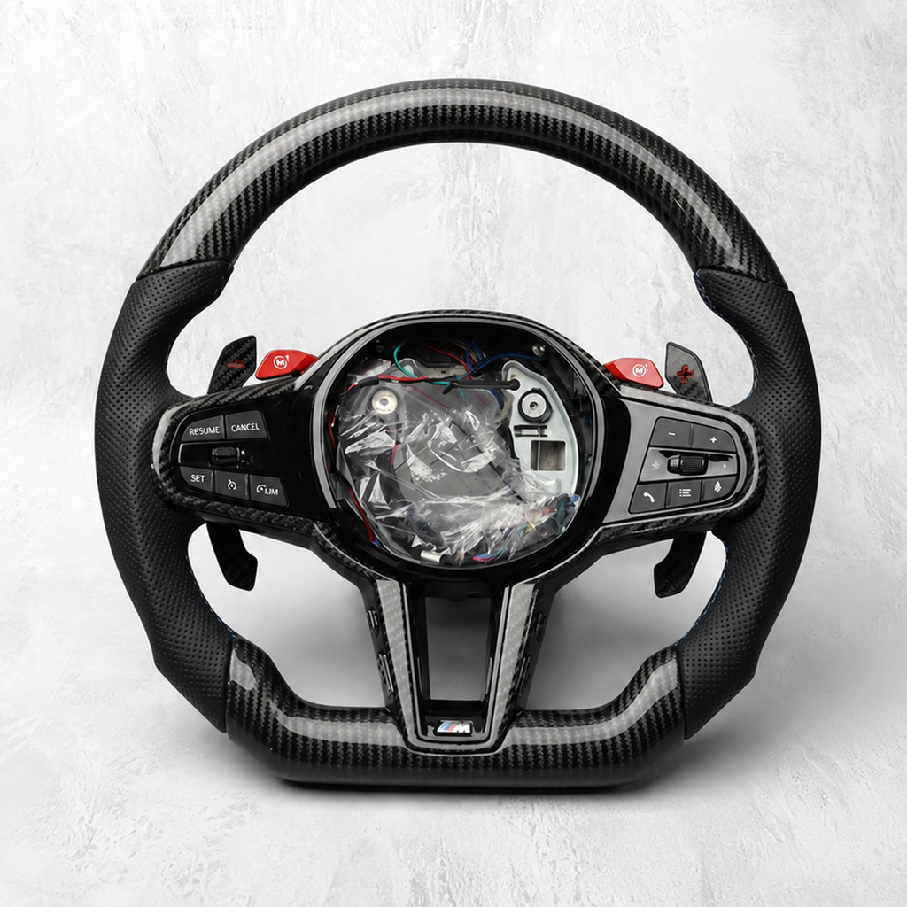 BMW M Custom LED Carbon Fiber Steering Wheel | G87 G80 G81 G82 G83 G90 G99 | M2 M3 M4 M5 M Performance