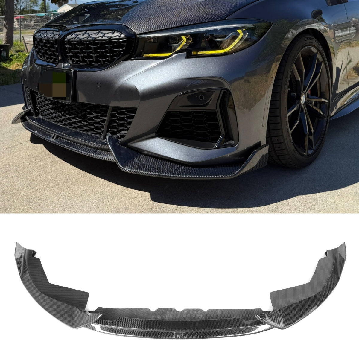 BMW G20 G21 Carbon Fiber AD Style Front Lip Splitter | 2019-2023