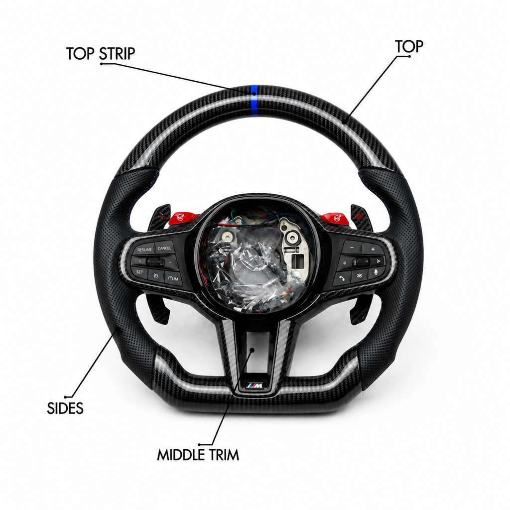 BMW M Custom LED Carbon Fiber Steering Wheel | G87 G80 G81 G82 G83 G90 G99 | M2 M3 M4 M5 M Performance