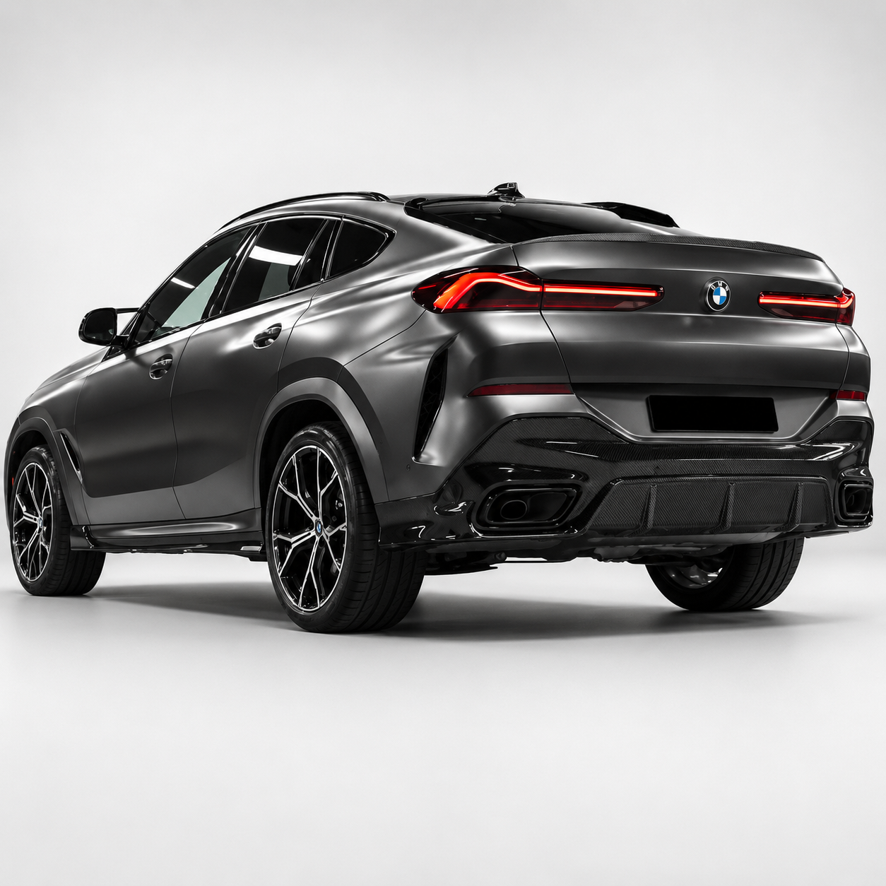 BMW X6 G06 Pre-LCI MP Style Dry Carbon Fiber Rear Bumper Diffuser with Splitter 3-Piece Set