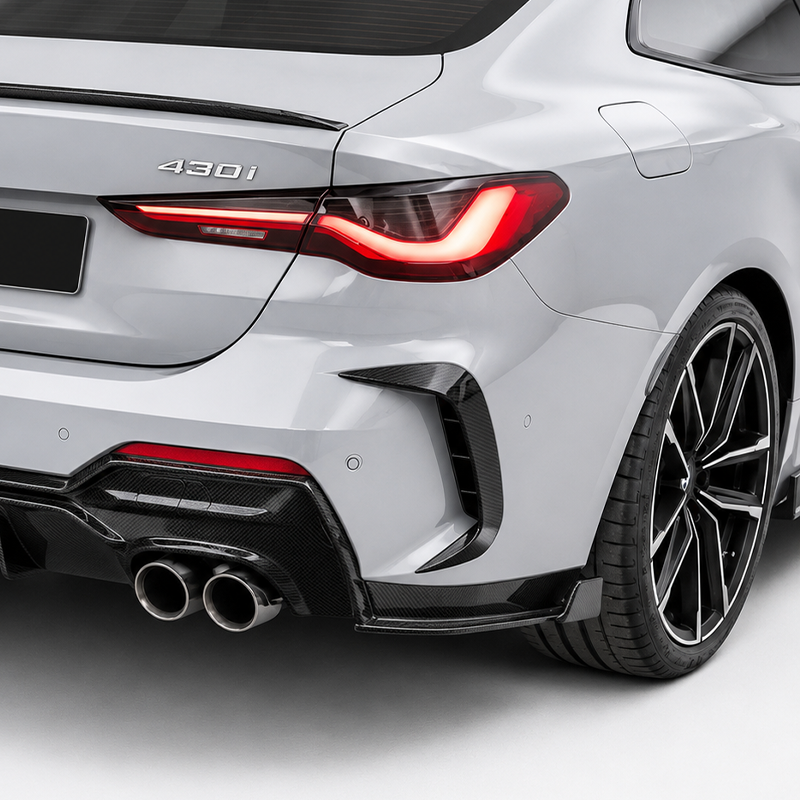 BMW G22 G23 4 Series Dry Carbon Fiber Rear Bumper Canards