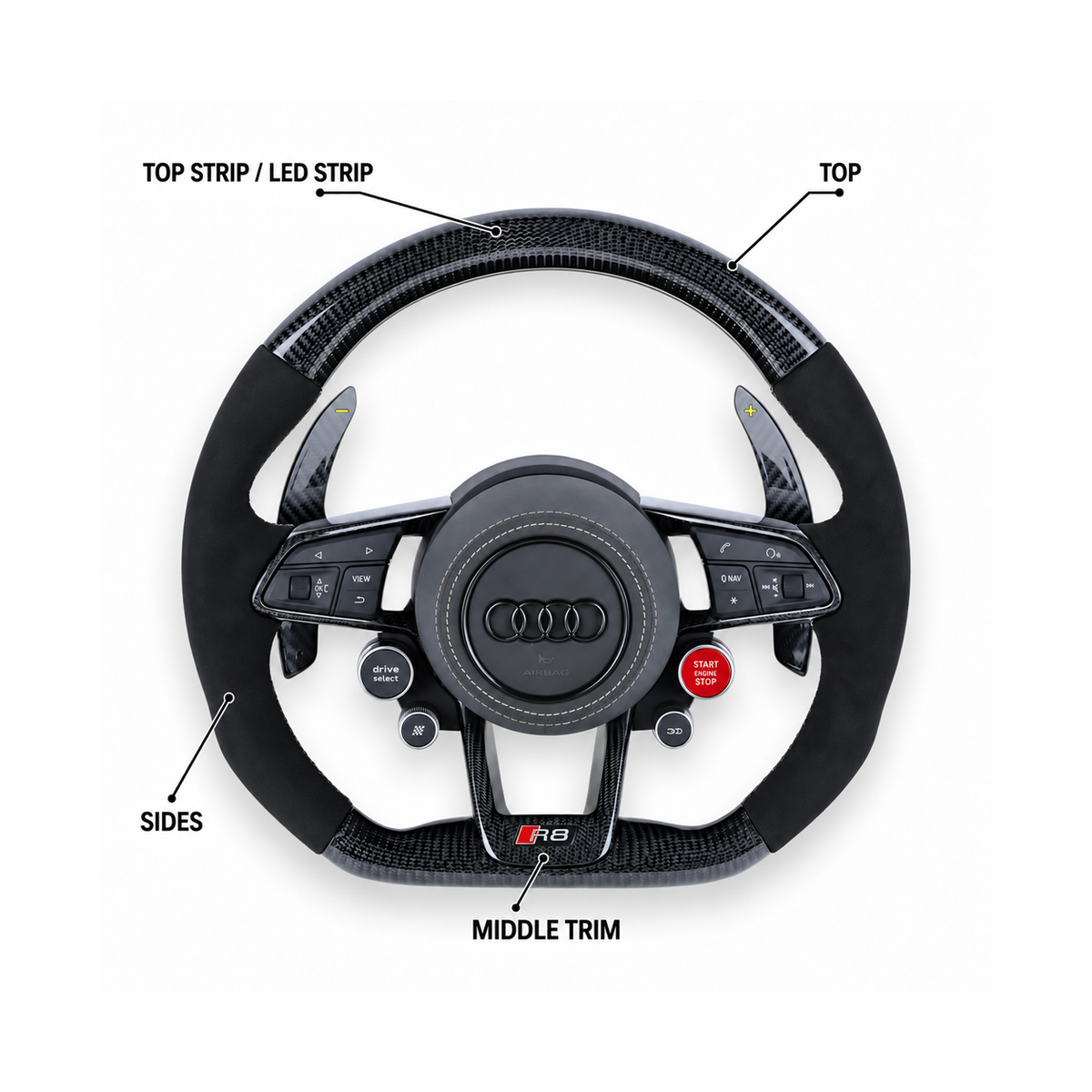 Audi R8 / TT Style Custom Steering Wheel | Fits 2010+ Models