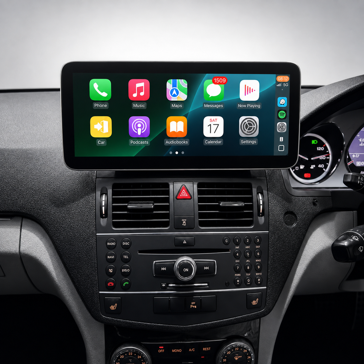 Mercedes C-Class W204 12.3" Apple CarPlay Android Auto Touchscreen Display (2008–2010)