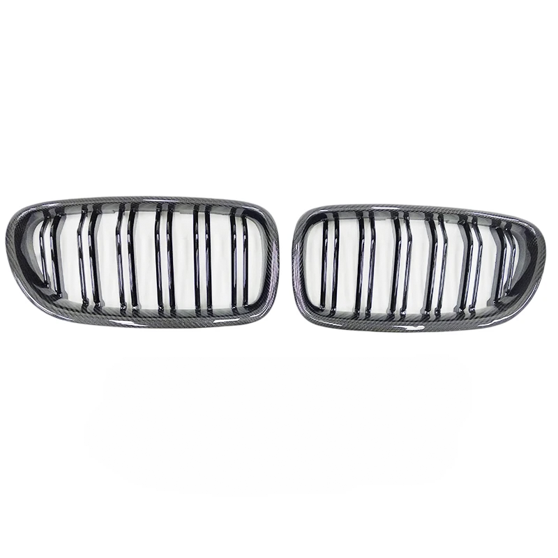 BMW F10 F11 F18 M5 5 Series Double Slat Dry Carbon Fiber Front Kidney Grilles
