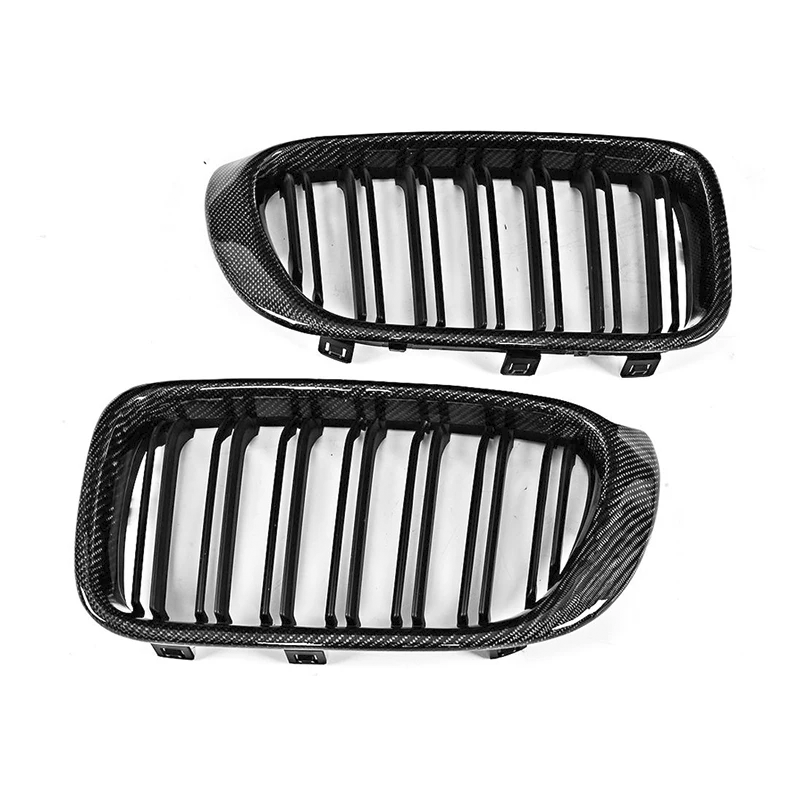 BMW F25 F26 X3 X4 Dual Slat Dry Carbon Fiber Front Kidney Grilles