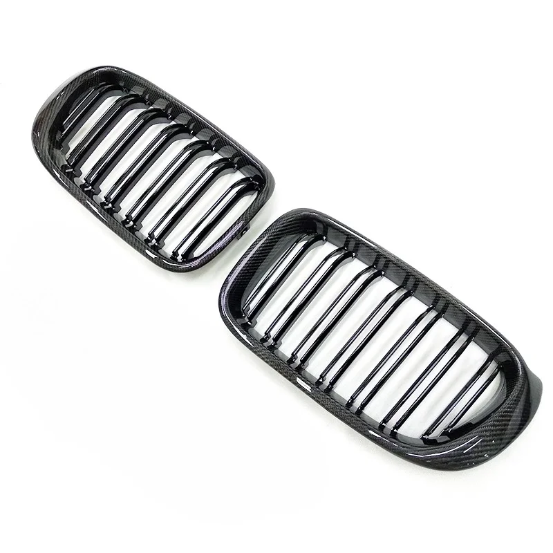 BMW F25 F26 X3 X4 Dual Slat Dry Carbon Fiber Front Kidney Grilles