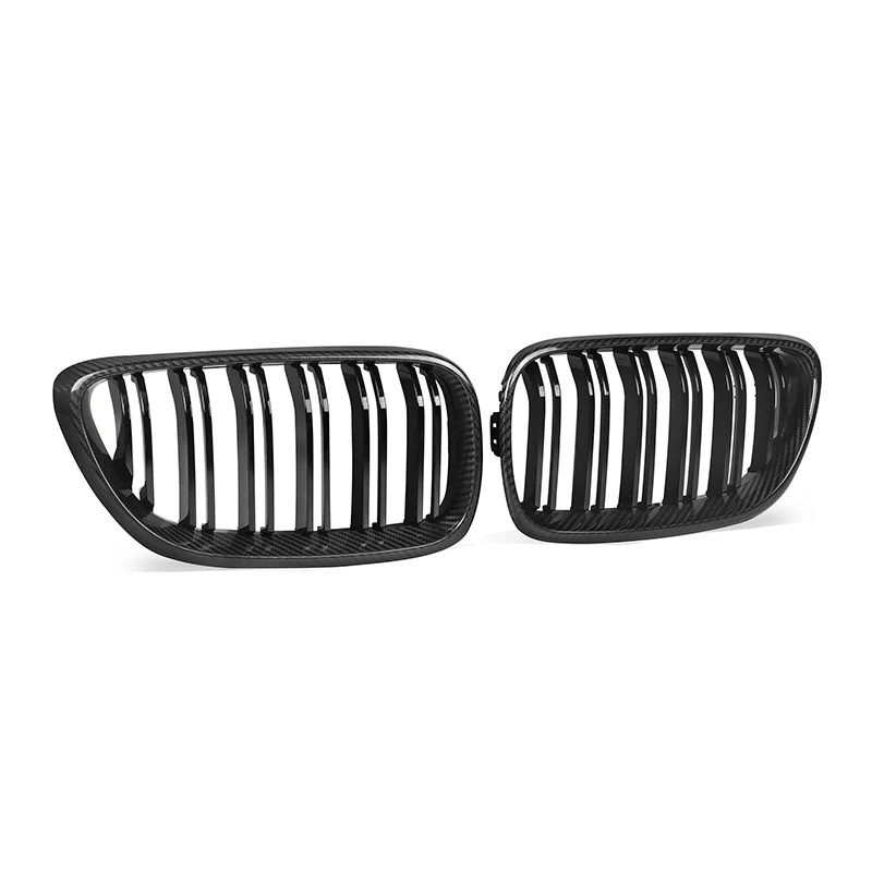 BMW F22 F23 F87 M2 Double Slat Dry Carbon Fiber Front Kidney Grilles