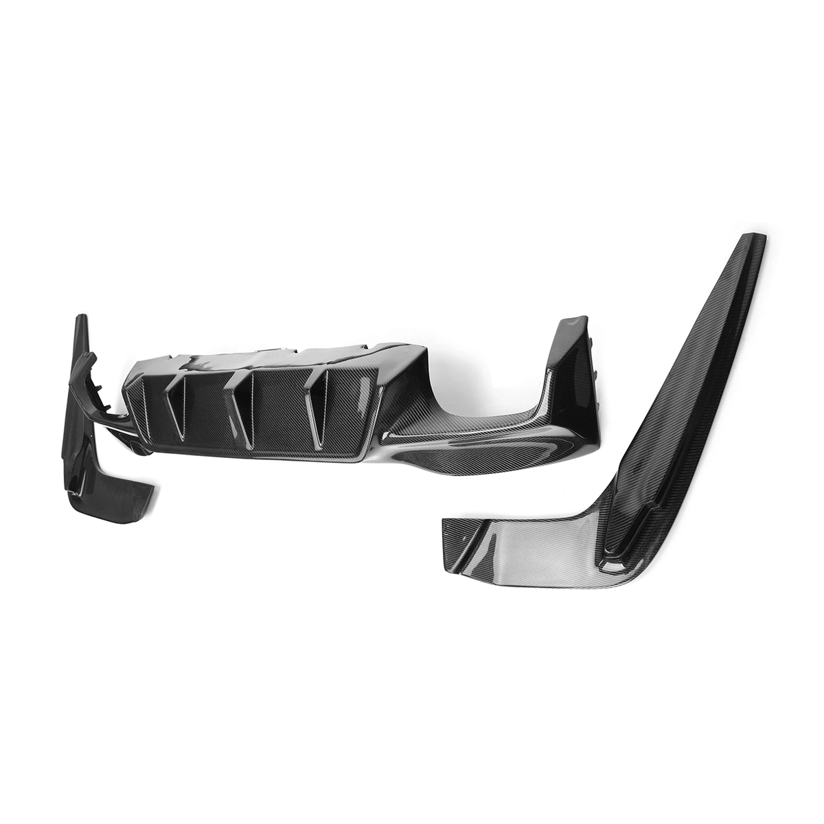 BMW F90 M5 3D Style Dry Carbon Fiber 3-Piece Rear Diffuser with Splitters